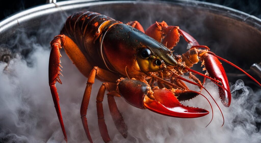 steaming lobster