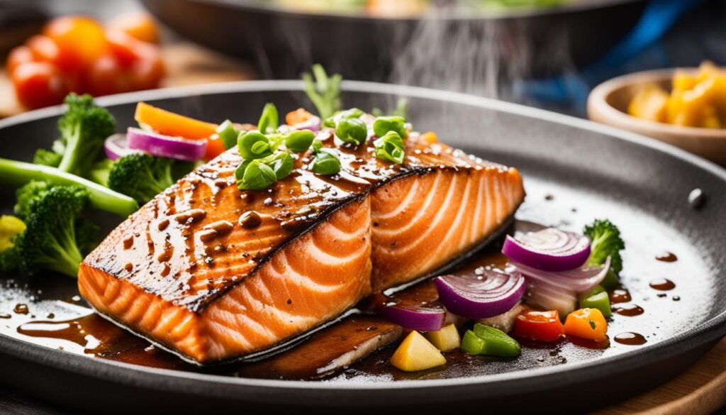 Cooking teriyaki salmon