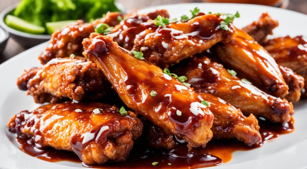 How do you get BBQ sauce to stick to chicken wings?