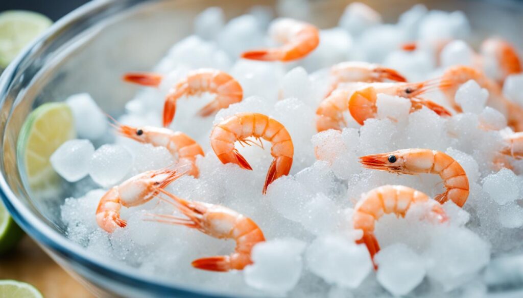 Soaking shrimp