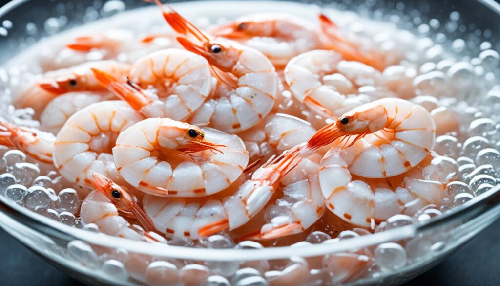 Soaking shrimp