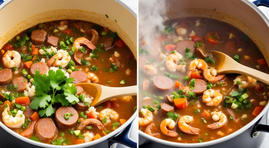 What ingredient thickens gumbo?