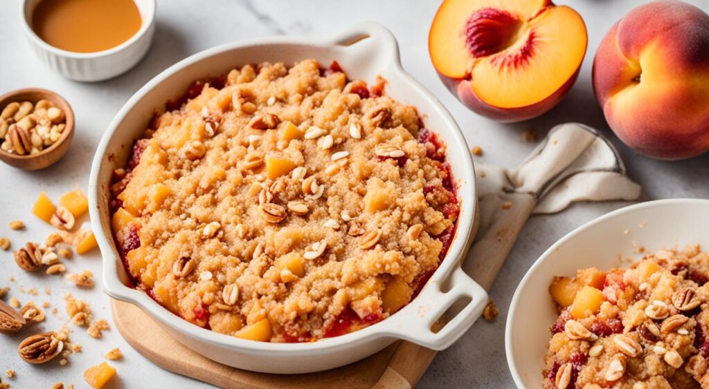 What is the difference between peach crisp and peach cobbler?