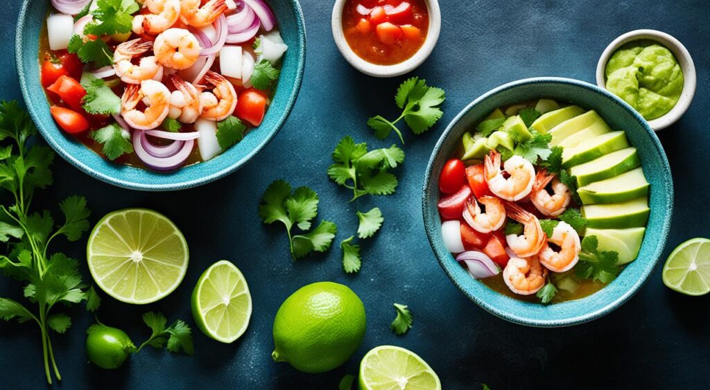 What's the difference between Mexican shrimp cocktail and ceviche?