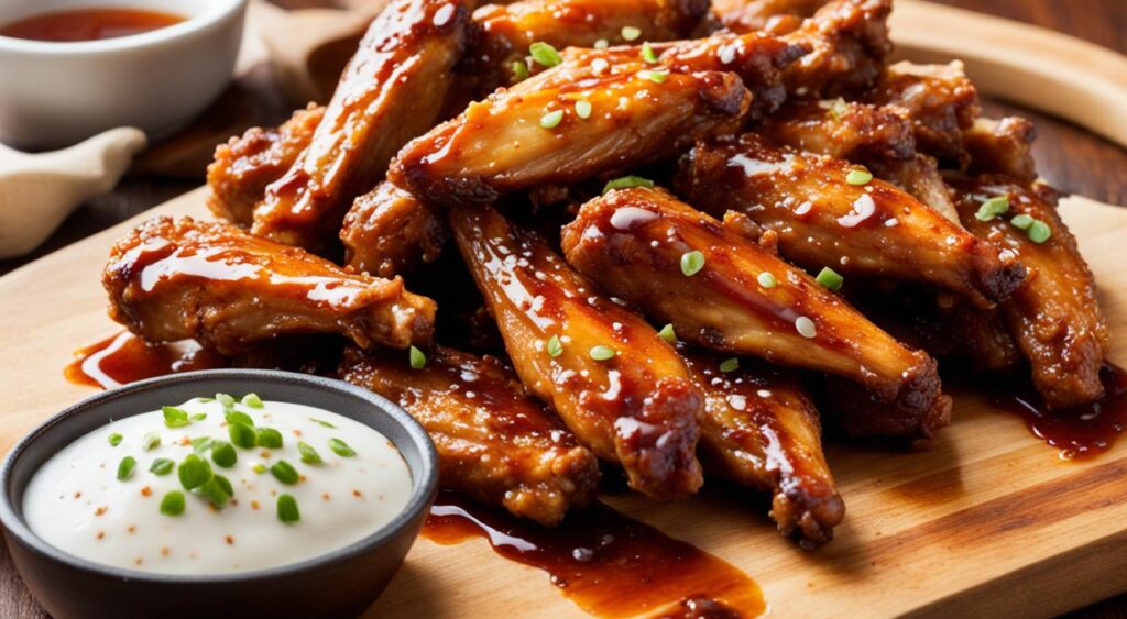 methods for getting BBQ sauce to stay on chicken wings