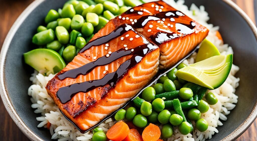 teriyaki salmon rice bowl nutrition